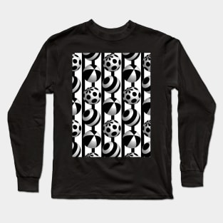 Monochromatic Geometric Pattern Long Sleeve T-Shirt